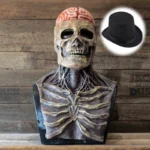 Masque de squelette de cerveau effrayant, couvre-chef de crâne, Cosplay, Zombies sanglantes, casque en Latex,