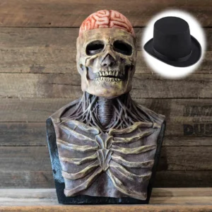 Masque de squelette de cerveau effrayant, couvre-chef de crâne, Cosplay, Zombies sanglantes, casque en Latex,