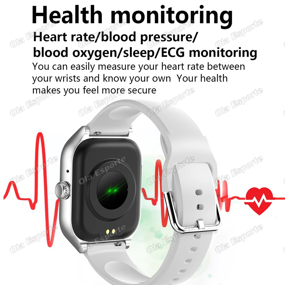 Montre connectée pour hommes et femmes 2,01'' étanche, montre de sport et de fitness, répond aux appels, suivi du