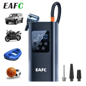 EAFC voiture sans fil pompe à Air compresseur d'air pneu boule gonfleur lumière LED Mini pneu gonfleur électrique pour