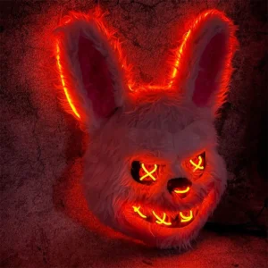 Masque de lapin mascarade LED lapin ours masque brillant fête d'halloween, masque pour carnaval Cosplay accessoires