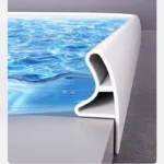 1 pièce Bande de seuil de douche en silicone, 1/2/3 mètres, flexible et découpable, pour la retenue de l'eau