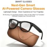 Lunettes de tir intelligentes avec IA, caméra HD 8MP, enregistreur vidéo anti-tremblement EIS, traduction en temps