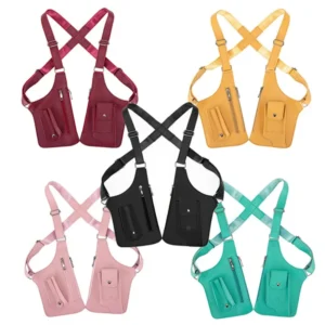 J1HE (1 paquet) portefeuille en avec sangle cachée sous les bras, accessoires réglables avec Double