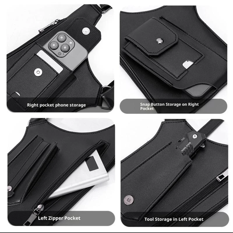 J1HE (1 paquet) portefeuille en avec sangle cachée sous les bras, accessoires réglables avec Double