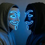 Masque LED lumineux Cool V pour Vendetta, plusieurs couleurs au choix, masque néon lumineux pour Halloween, cosplay et