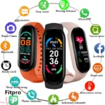 Montre connectée M6 pour hommes et femmes, bracelet de sport multifonction étanche, moniteur de fréquence cardiaque et