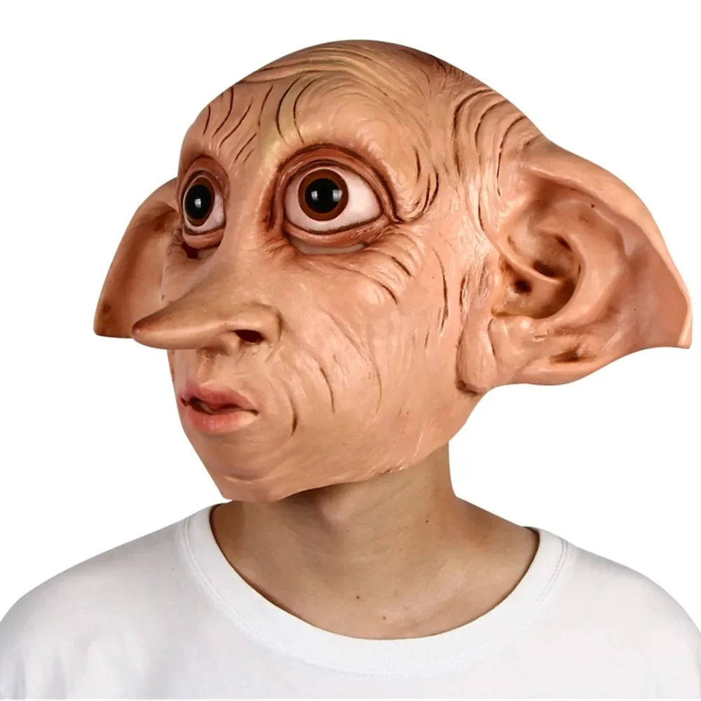 Masque intégral en latex d'elfe, drôle et mignon, accessoire de déguisement pour Halloween, cosplay, mascarade, fête,