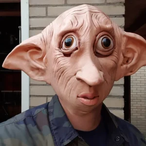 Masque intégral en latex d'elfe, drôle et mignon, accessoire de déguisement pour Halloween, cosplay, mascarade, fête,