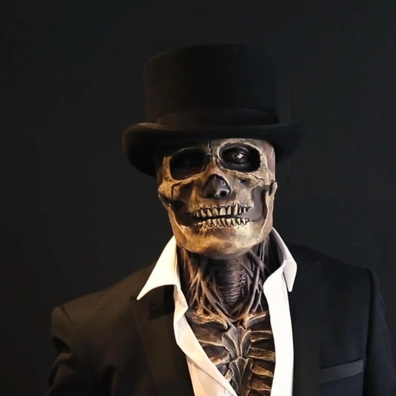Masque de squelette de cerveau effrayant, couvre-chef de crâne, Cosplay, Zombies sanglantes, casque en Latex,