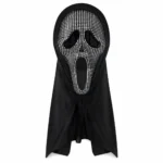 Masque de cosplay cool et unique avec cristaux, masque Ghost Scream intégral, casque pour Halloween, carnaval, fête,