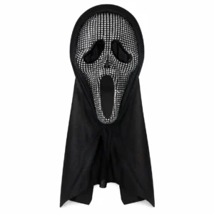 Masque de cosplay cool et unique avec cristaux, masque Ghost Scream intégral, casque pour Halloween, carnaval, fête,