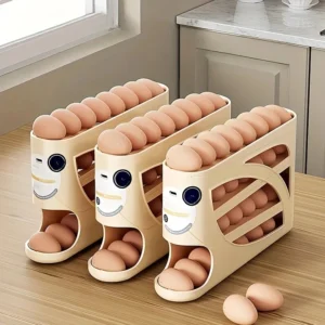 Conteneur de stockage d'œufs roulant à 3 niveaux pour réfrigérateur, support organisateur de 24 œufs, boîte de