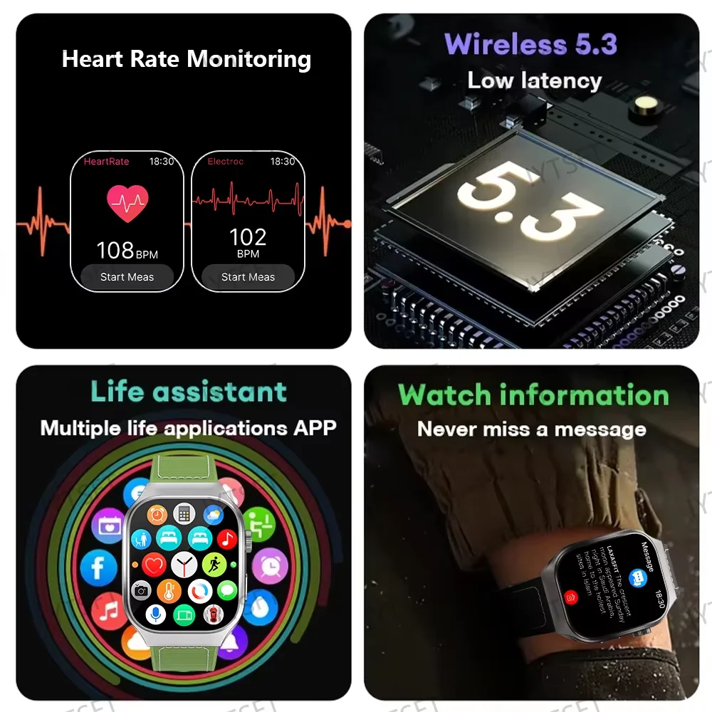 LAXASFIT 2.01 pouces écran incurvé montre intelligente pour hommes Bluetooth 5.3 HD appel plusieurs Modes de sport