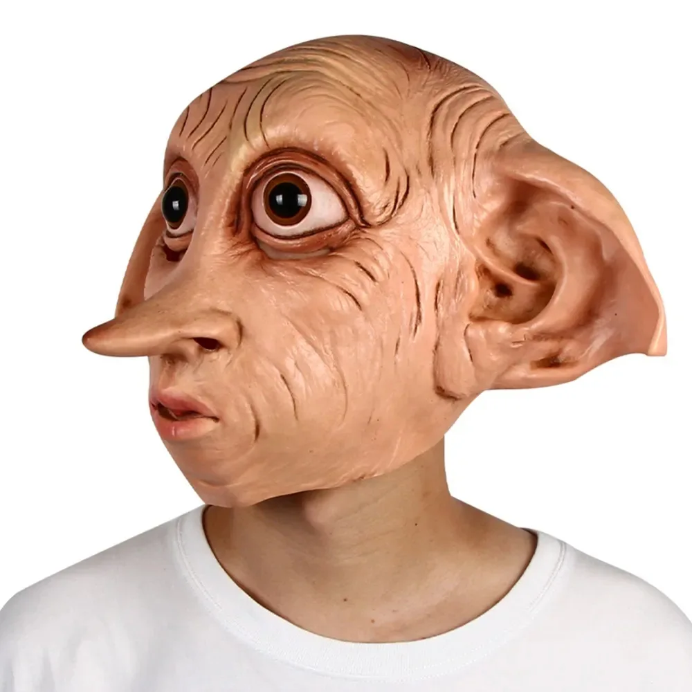 Masque intégral en latex d'elfe, drôle et mignon, accessoire de déguisement pour Halloween, cosplay, mascarade, fête,