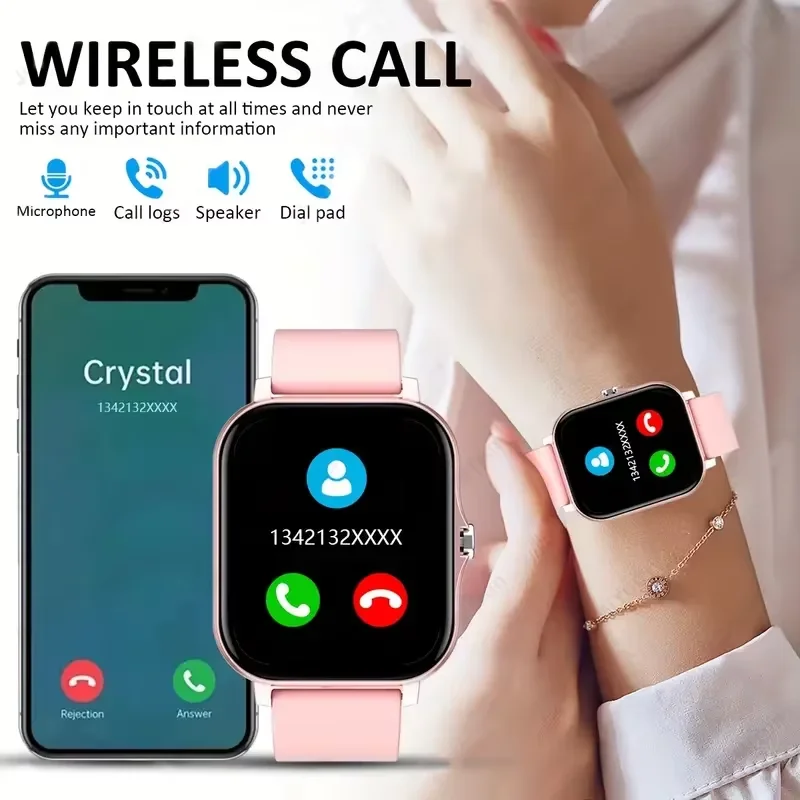 Montre connectée sportive, moniteur de santé, étanche, appels Bluetooth, pour hommes et femmes, compatible iOS et