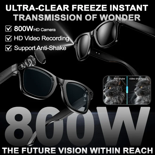 Lunettes intelligentes AI TOP1 2026, caméra 8MP, vidéo POV 4K, traduction de plus de 130 langues, appels Bluetooth,