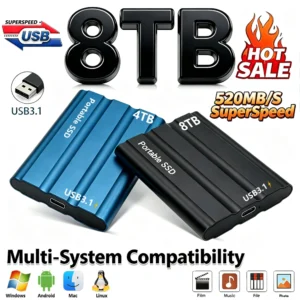 Dispositif de stockage externe portable fiable et mince, SSD 1TB 4TB 16TB 128TB haute vitesse pour ordinateur portable,