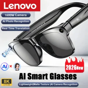 Nouvelles lunettes intelligentes AI améliorées Lenovo, caméra de prise de vue HD 8K 1600W, photo, appel vocal,