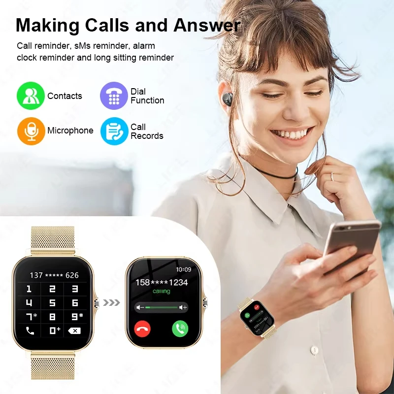 LAXASFIT nouvelle montre intelligente plusieurs modes de sport moniteur de sommeil trouver téléphone Bluetooth appel