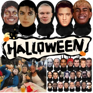 Nouveau Masque Facial 3D Imprimé pour Halloween, Réaliste, Effet Visuel Complet, pour Spectacles, Accessoire de