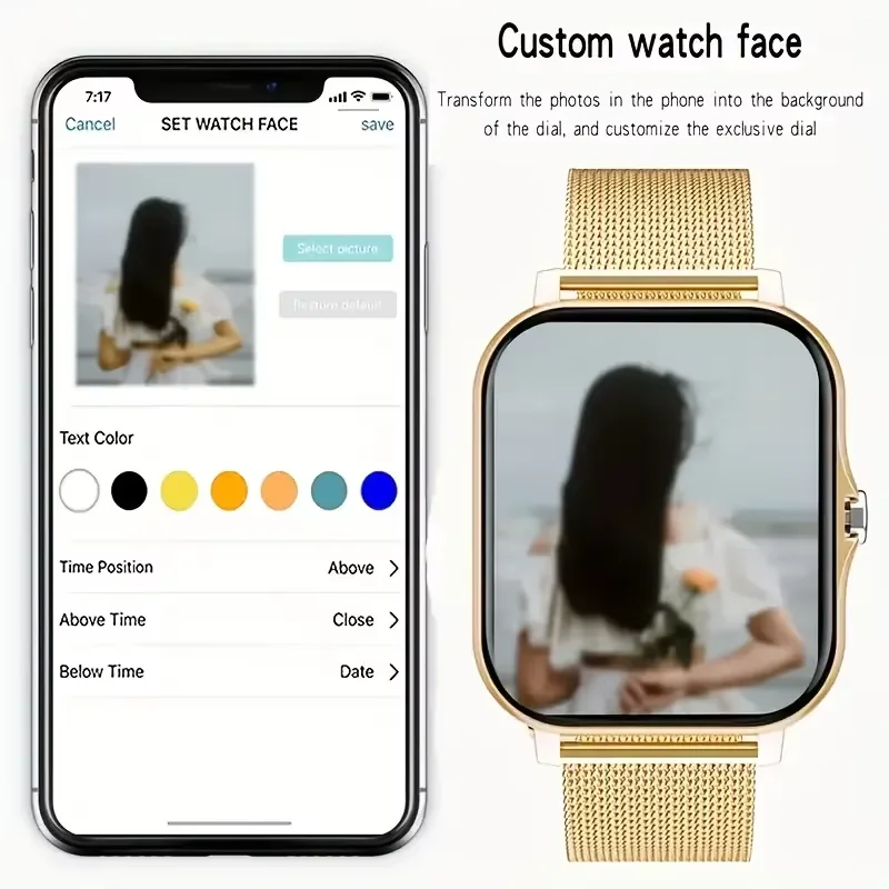 Montre connectée sportive, moniteur de santé, étanche, appels Bluetooth, pour hommes et femmes, compatible iOS et