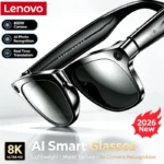 Lunettes intelligentes AI Lenovo 2026 nouvelle version améliorée, caméra de prise de vue vidéo HD 8K 1600W, traduction